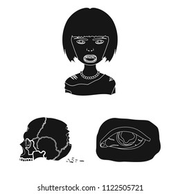 Zombies and Attributes black icons in set collection for design. Dead man vector symbol stock web illustration.