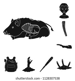 Zombies and Attributes black icons in set collection for design. Dead man vector symbol stock web illustration.