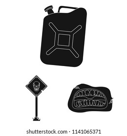 Zombies and Attributes black icons in set collection for design. Dead man vector symbol stock web illustration.