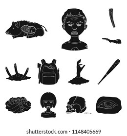 Zombies and Attributes black icons in set collection for design. Dead man vector symbol stock web illustration.