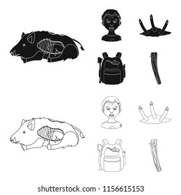 Zombies and Attributes black,outline icons in set collection for design. Dead man vector symbol stock web illustration.