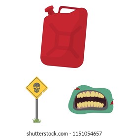 Zombies and Attributes cartoon icons in set collection for design. Dead man vector symbol stock web illustration.