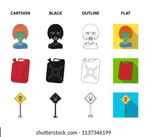Zombies and Attributes cartoon,black,outline,flat icons in set collection for design. Dead man vector symbol stock web illustration.