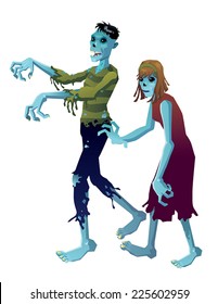 zombies cartoon isolated vector ilustration