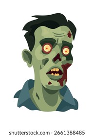 Zombies para Halloween. Clipart de Vector plano, ilustración con fondo aislado.