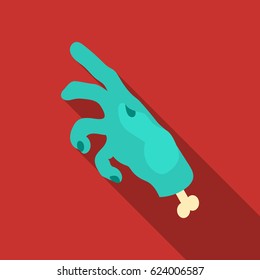 Zombie's hand icon in flat style isolated on white background. Films and cinema symbol stock vector illustration.
