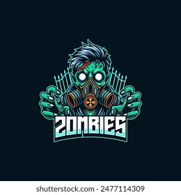 
Zombies logo esports template for gaming team
