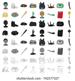 Zombies, man, terrible, and other web icon in cartoon style.Apocalypse, dead, infected, icons in set collection.