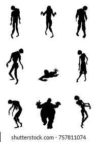 Zombies Silhouette Vector