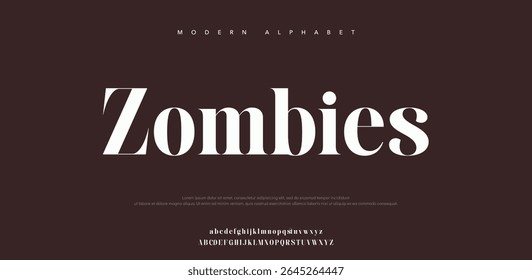 Zombies vector illustration of alphabet letter A to Z