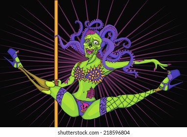 zombie-stripper. cartoon character 