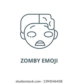 Zomby emoji vector line icon, linear concept, outline sign, symbol