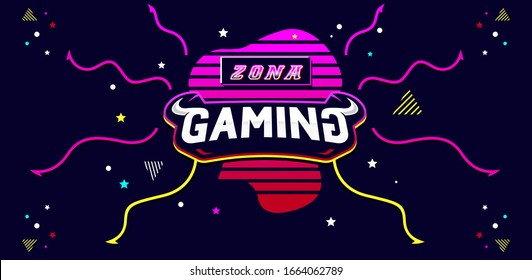 Zona Gaming-Hintergrund Premium-Vektorillustration