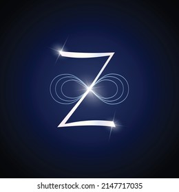 Zonar Karuna Reiki Symbol – Always There For Deep Emotional Healing. Sign on gradient blue background, glowing neon lights. Zonar protects against negative energy and brings spiritual healing.