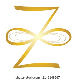 Zonar Karuna Reiki Symbol – Always There For Deep Emotional Healing. Gold Sign isolated on white background. Zonar protects against negative energy and brings spiritual healing.