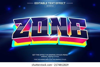 Zone 3D editable text effect template