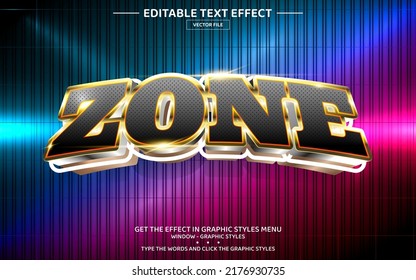 Zone 3D editable text effect template