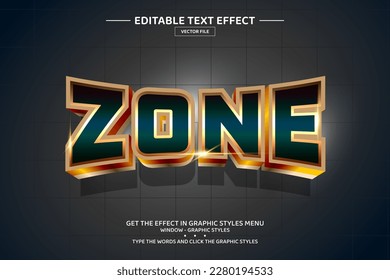 Zone 3D editable text effect template