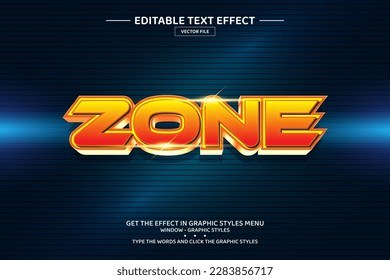 Zone 3D editable text effect template