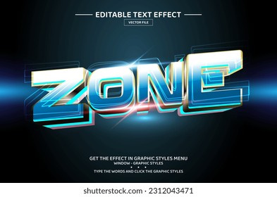 Zone 3D-bearbeitbare Texteffektvorlage