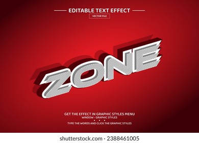 Zone 3D editable text effect template