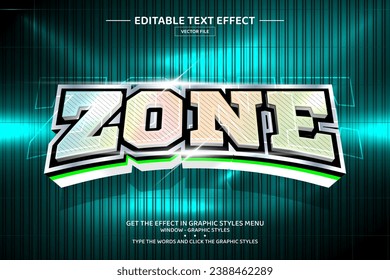 Zone 3D editable text effect template