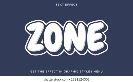 Zone editable text effect with 3d style. Text emblem for advertising, branding, business logo