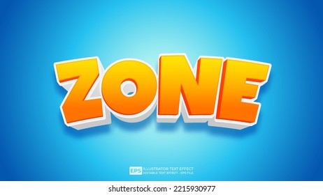 Zone editable text effect font