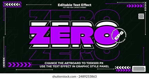 Zone editable text effect in modern cyber simple trend style
