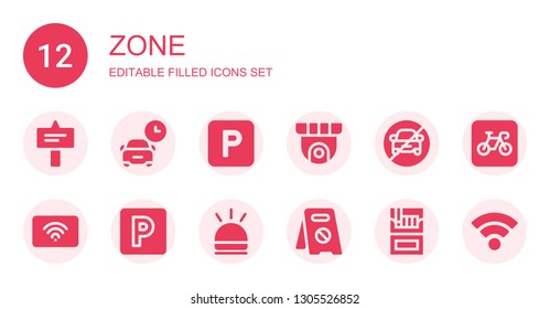 Zone Icon Set Collection 12 Filled Stock Vector (Royalty Free ...