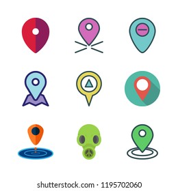 zone icon set. vector set about gas mask and placeholder icons set.
