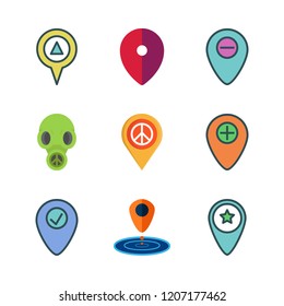 zone icon set. vector set about placeholder and gas mask icons set.