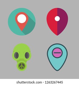 zone icon set. vector set about gas mask and placeholder icons set.