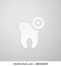 Zone inflammation on emblem tooth 