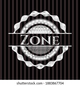 Zone silvery badge. Vector Illustration. Mosaic. 