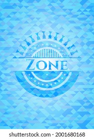 Emblema de mosaico azul cielo de zona. 
