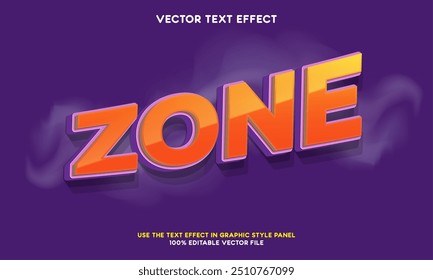 Zone text effect editable 3d text style