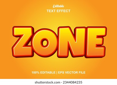 zone text effect with orange graphic style and editable.