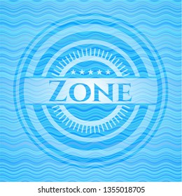 Zone water concept badge background.