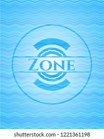 Zone water wave representation emblem.
