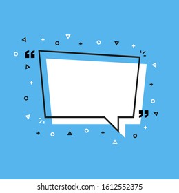 Zone for your message. Your text here. Black and white quote on blue background. Beautiful design. Vector illustration.