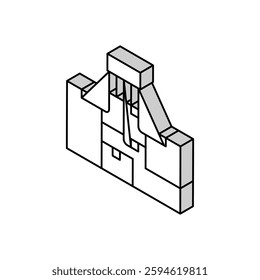 zoned heating cooling systems isometric icon vector. zoned heating cooling systems sign. isolated symbol illustration