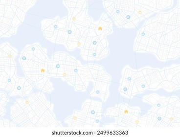 Zones without electricity for visual distinction energy networks. Visualization of power distribution, outage areas. Top view distinct city districts connected to the power grid. Isometric vector