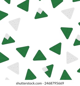 Zongzi dumplings background, Dragon Boat Festival frame with copy space, traditional food backdrop. Line art vector illustration on transparent. Asian style design. Holiday wallpaper, banner, card - Powered by Shutterstock - Get 15% off with code: PIKWIZARD15