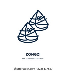 zongzi icon from food and restaurant collection. Thin linear zongzi, dragon, chinese outline icon isolated on white background. Line vector zongzi sign, symbol for web and mobile