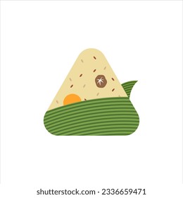zongzi or sticky rice dumplings flat design vector illustration. traditional chinese cuisine