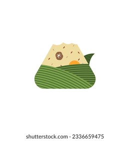 zongzi or sticky rice dumplings flat design vector illustration. traditional chinese cuisine