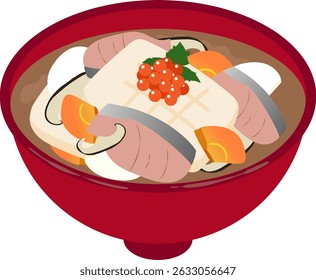 It is a Zoni that Japanese food in Niigata prefecture, Japan.