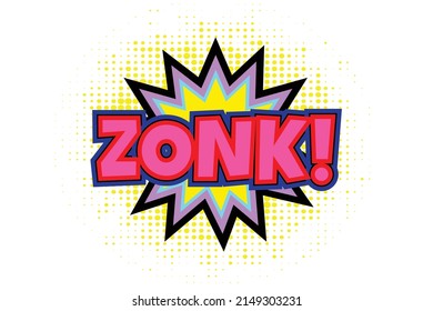 ZONK! Comic Speech 3d Text Style Effect Mockup