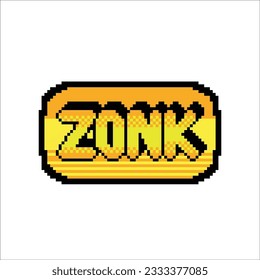 zonk text box in pixel art style